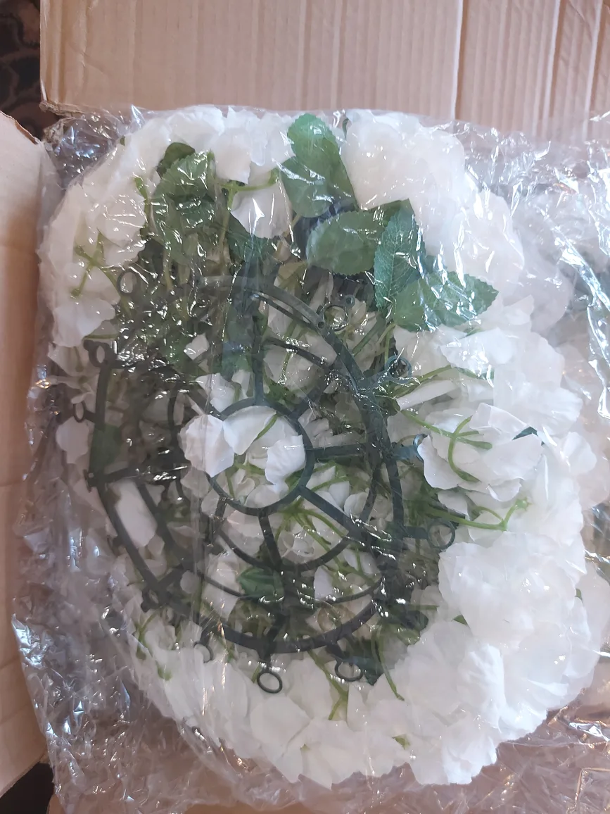 Artificial White Rose Flower Wall Decor ( 10 pack in box) image indicator(4)