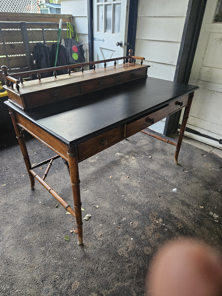 Vintage Bamboo Style Writing Desk