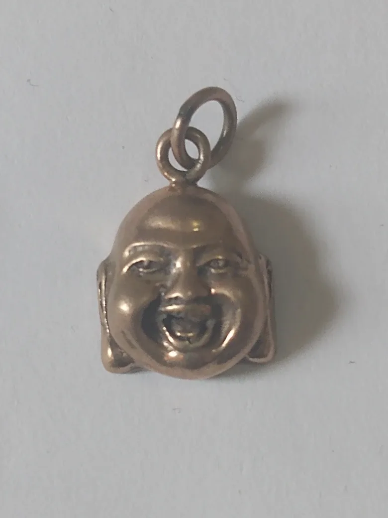 brass laughing Buddha pendant thumbnail