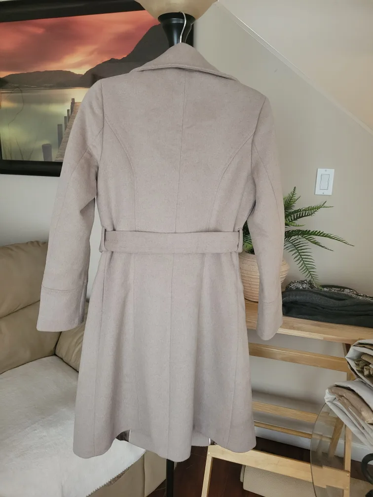 Calvin Klein Women's Taupe Wool Blend Belted Coat image indicator(6)