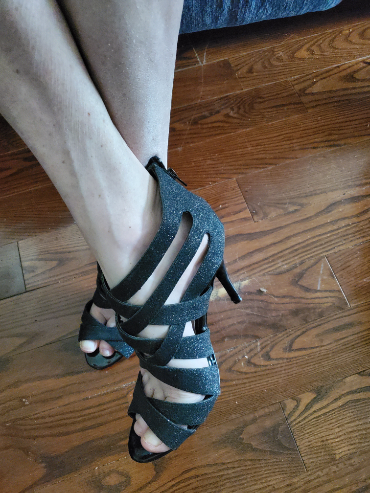 Black Glitter High Heels - photo 3