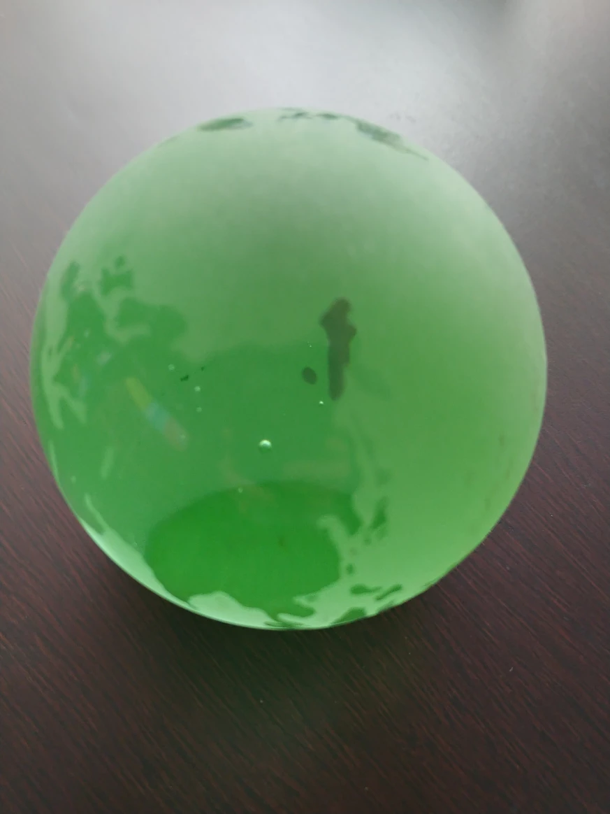 Green Glass Globe Paperweight #freecycle