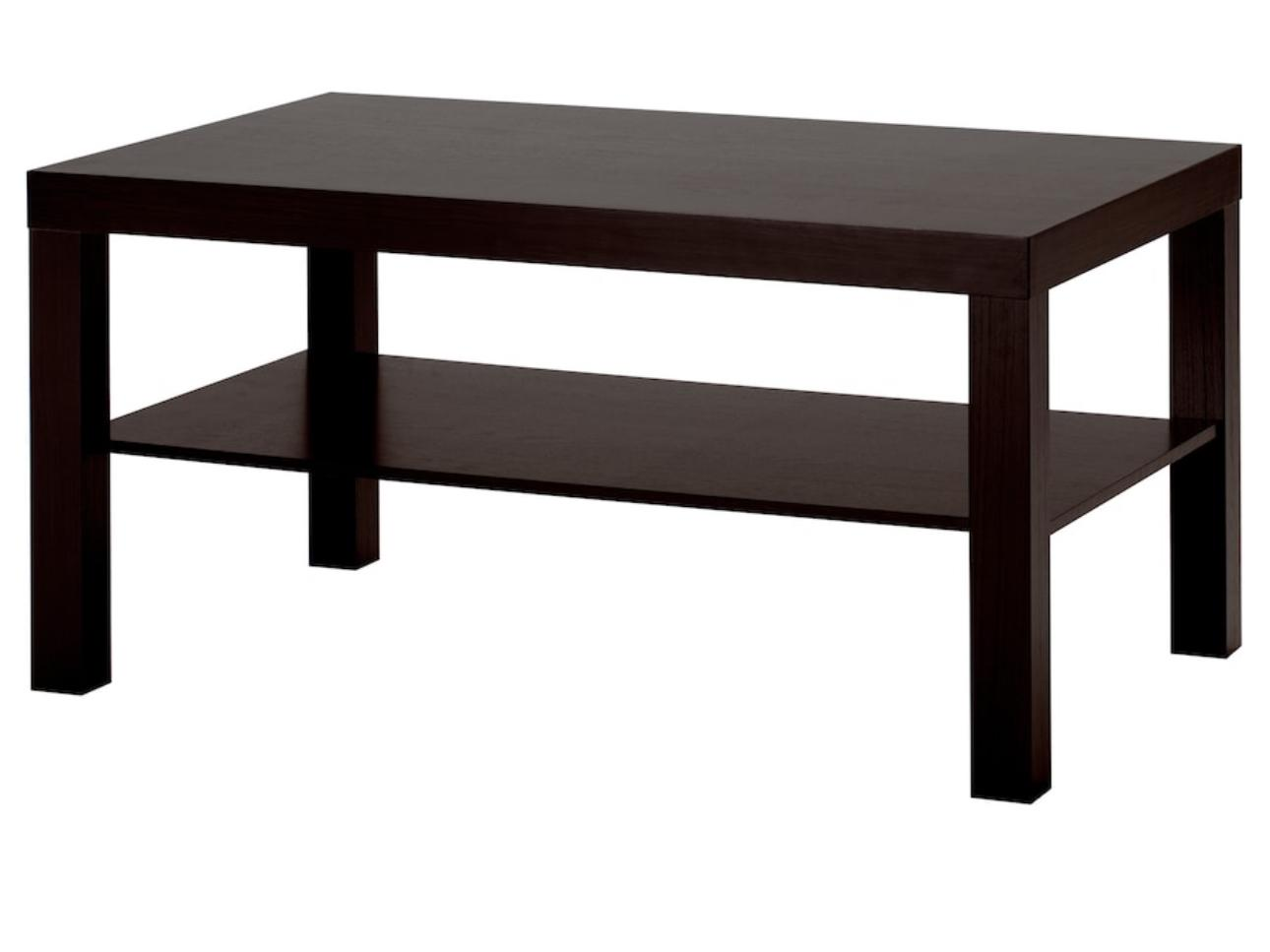 Dark Brown Coffee Table with Shelf
