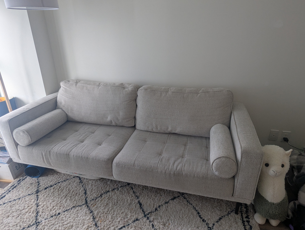 Ashley Homes Caladeron sofa couch with bolster pillows - photo 2