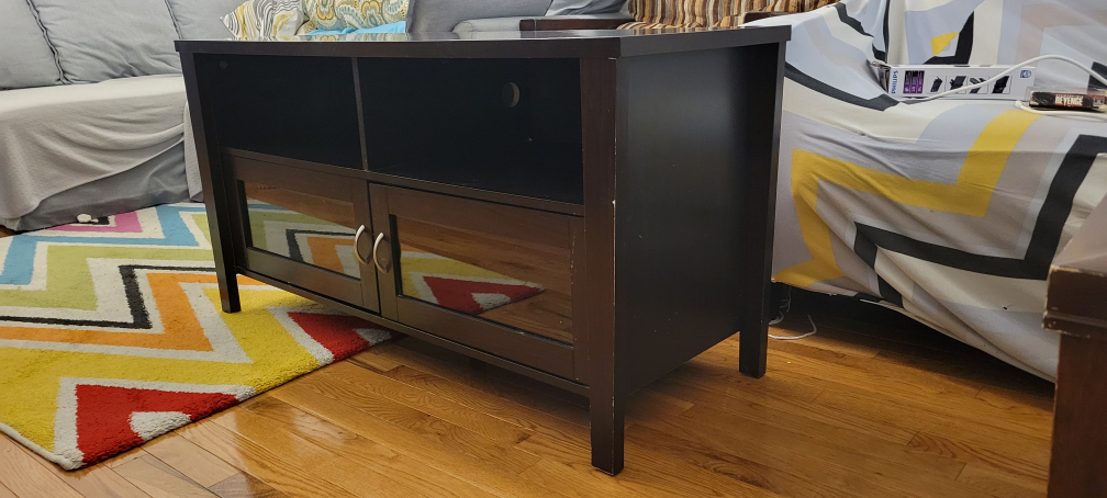 Dark Brown TV Stand with Storage - photo 2