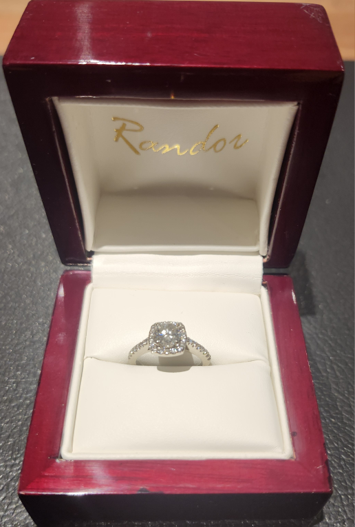 Randor 14k White Gold Diamond Engagement Ring