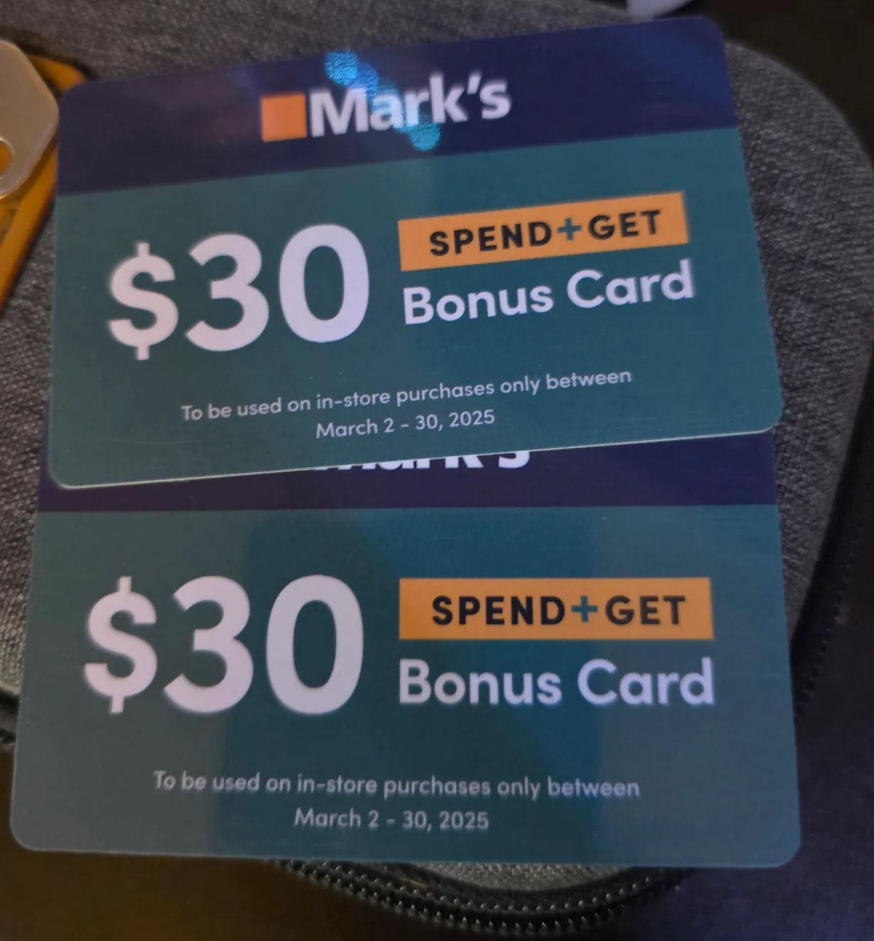 Two Mark's $30 Bonus Cards thumbnail