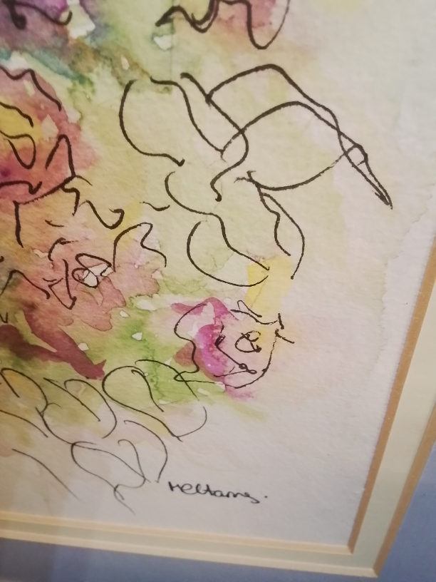 Framed Original Watercolor Painting of Flowers Signed - photo 4