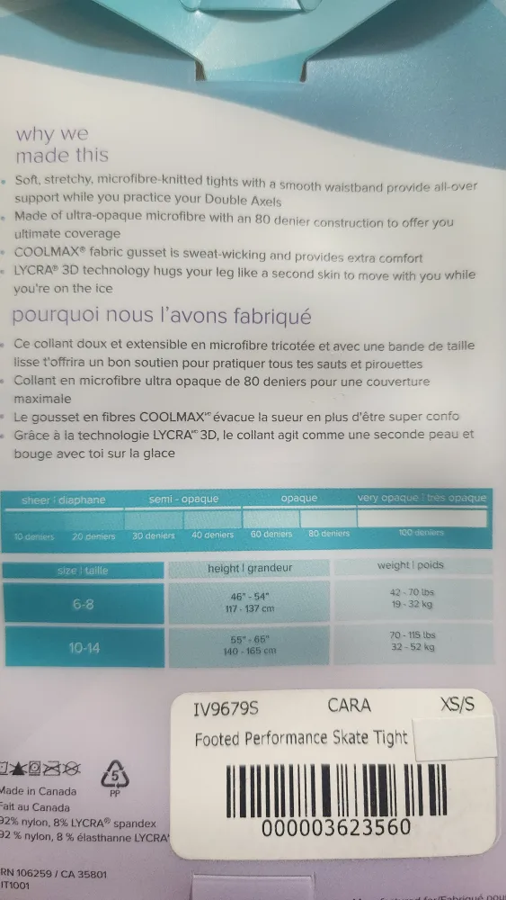 New Mondor Footed Performance Skate Tights - XS/S image indicator(2)