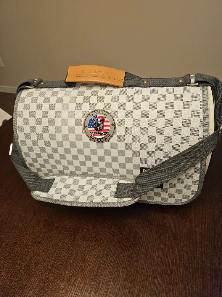 Premium Brands Pet Carrier - Grey and White Checkered image indicator(5)