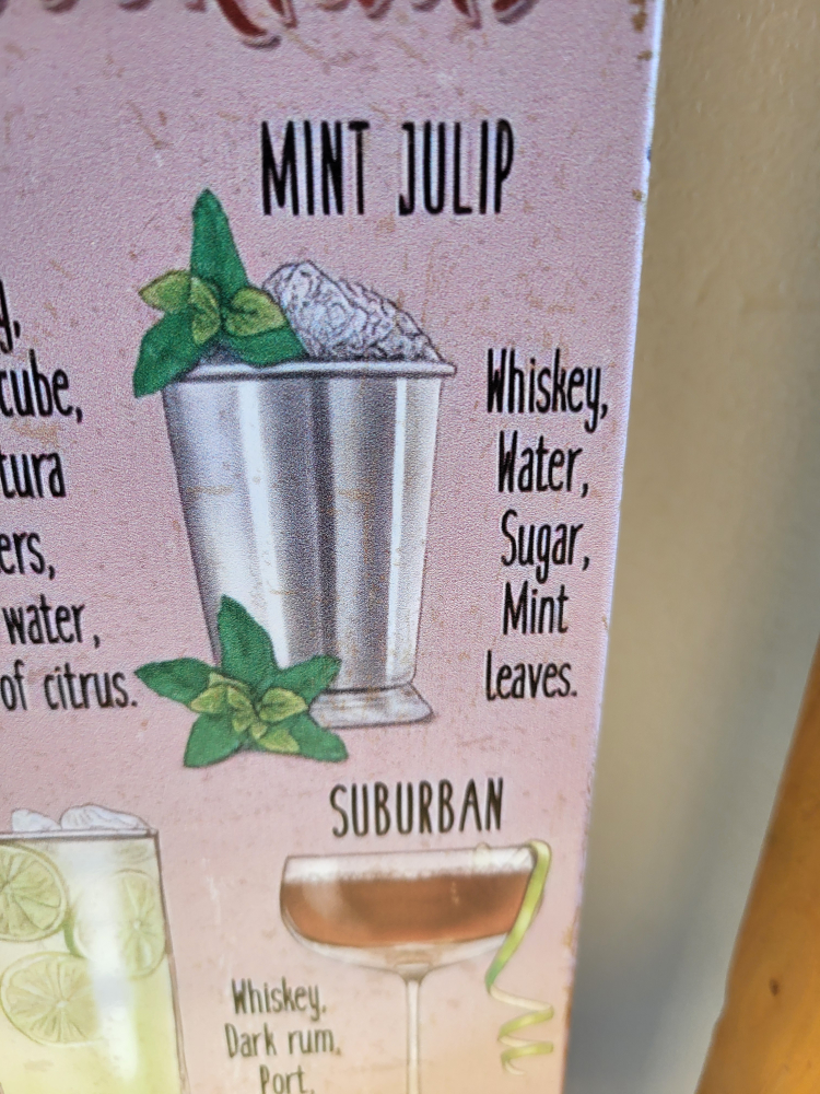 💚Classic Whiskey Cocktails Metal Sign - photo 4