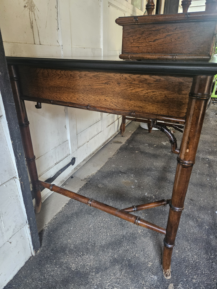 Vintage Bamboo Style Writing Desk - photo 2