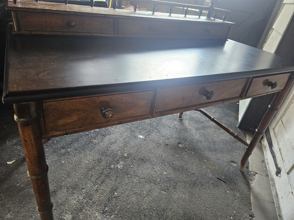 Vintage Bamboo Style Writing Desk - photo 4