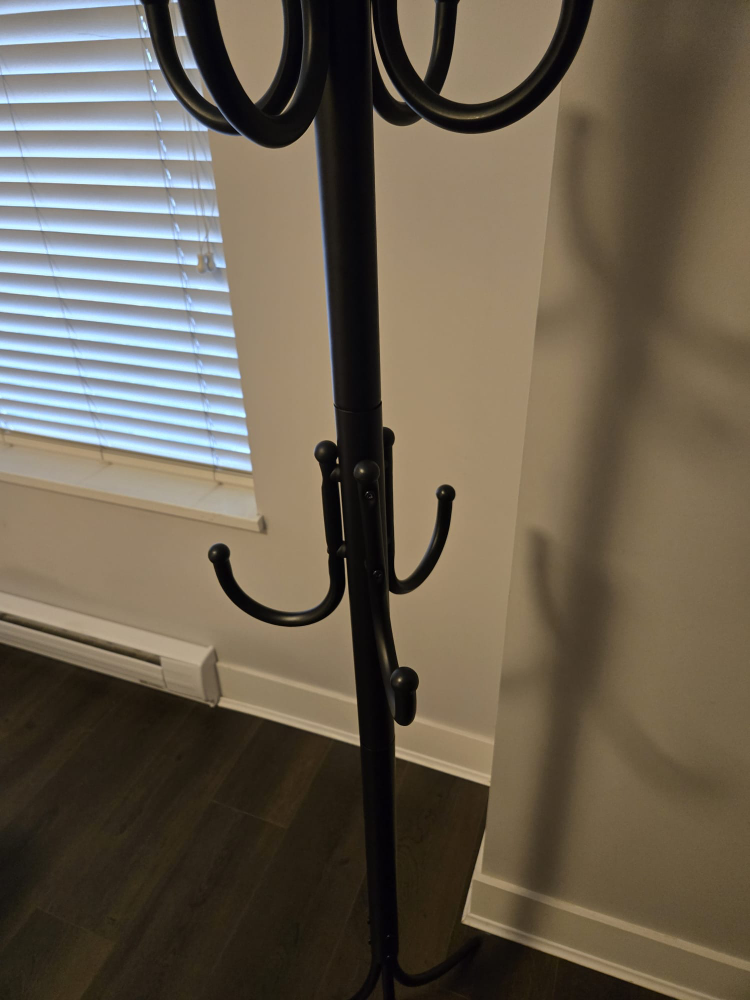 Black Metal Coat Rack Stand - photo 3