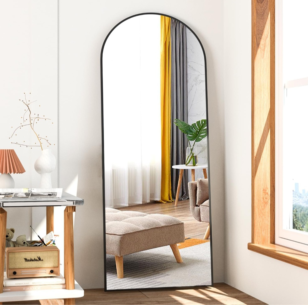 Full-Length Arch Mirror - Black Frame