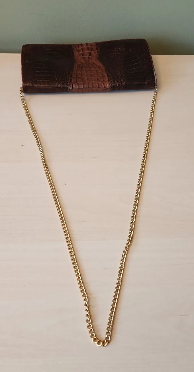 Vintage Crocodile Leather Chain Purse image indicator(6)