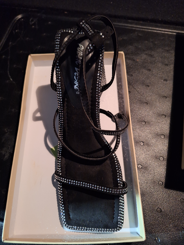 Public Desire Black Diamante Heels Size 9 - photo 2