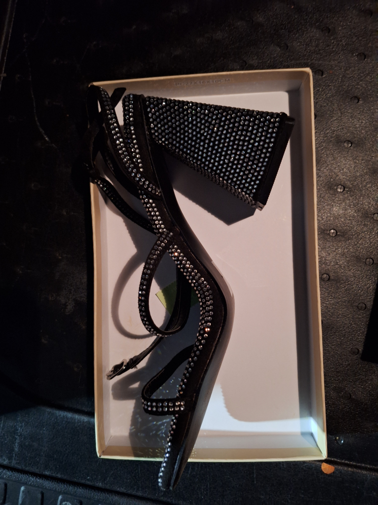 Public Desire Black Diamante Heels Size 9 - photo 3