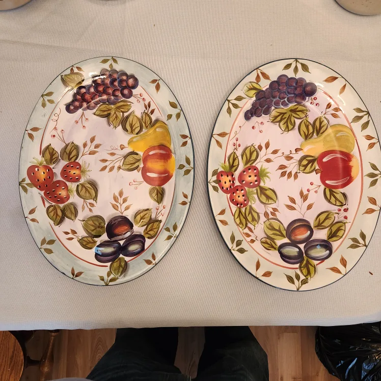 Set of Two Heritage mint 18" Oval Serving Platters thumbnail