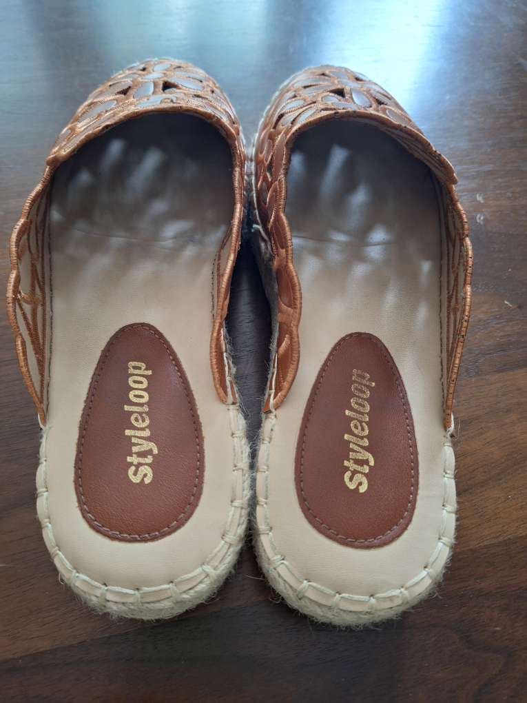 Brown Floral Espadrille Mules size 7.5 - photo 2