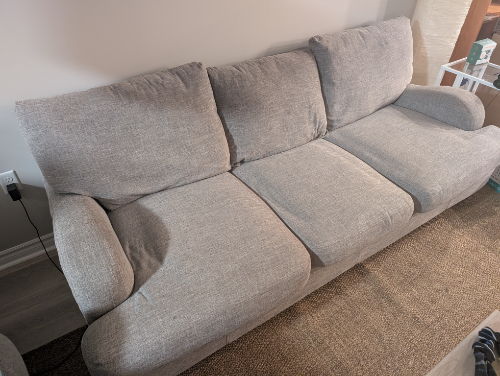 Grey Fabric Sofa - Three-Seater - photo 2