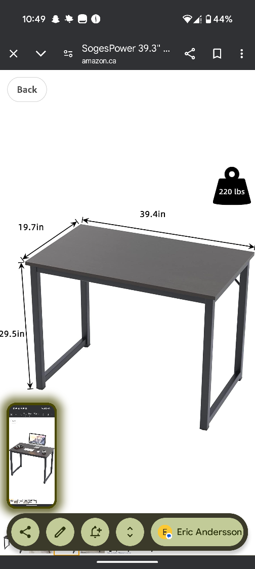 SogesPower 39.3" Computer Desk