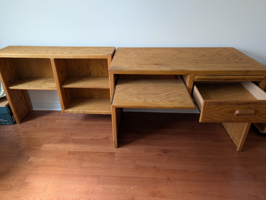 Oak Computer Desk with Hutch - photo 4