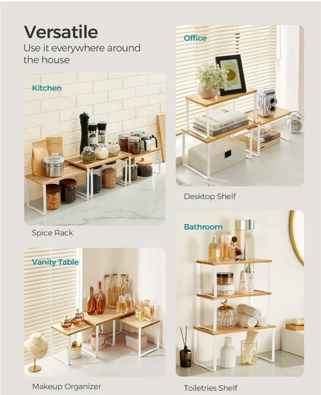 Set of 3 Expandable Bamboo Shelves image indicator(4)