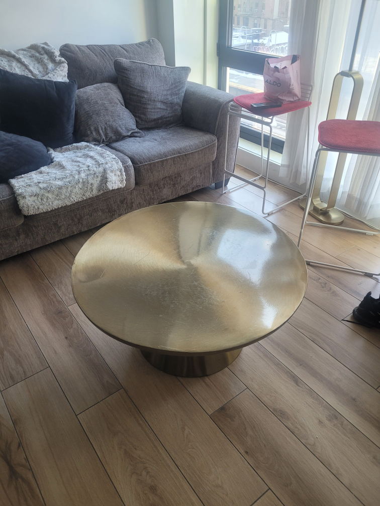 Round Gold Coffee Table - photo 2