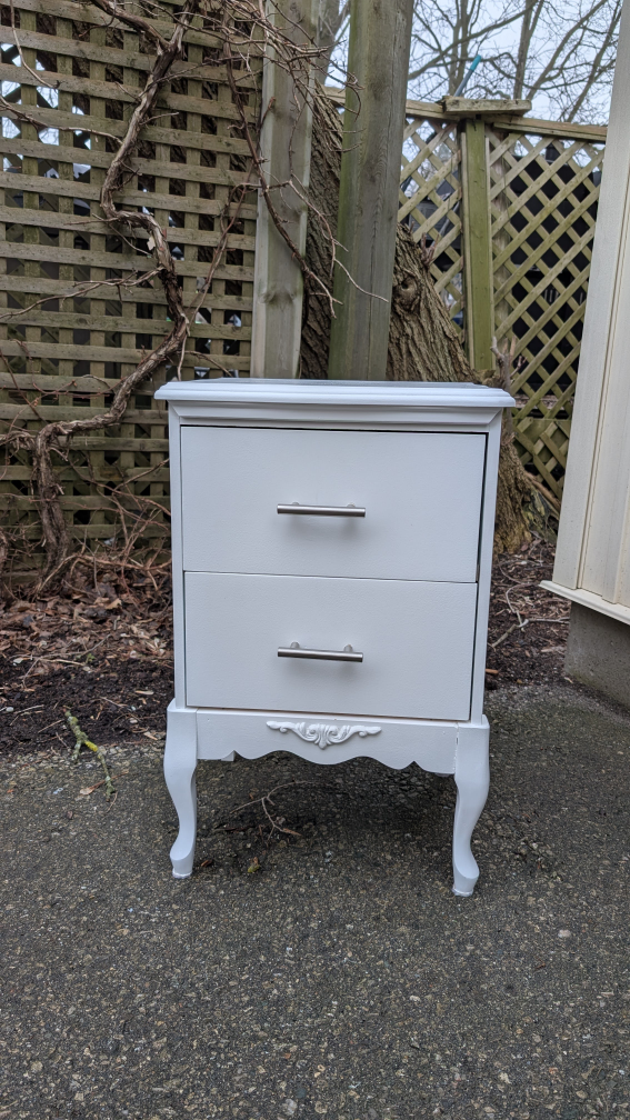 New Price -2 Drawer French Provincial Nightstand In White