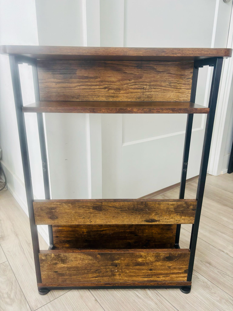 Rustic 3-Tier Wooden Storage Shelf