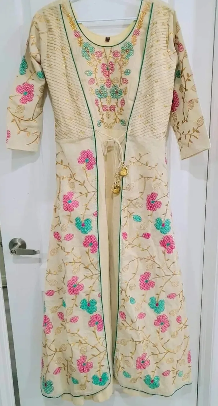 Beautiful embroidered maxi dress image indicator(2)