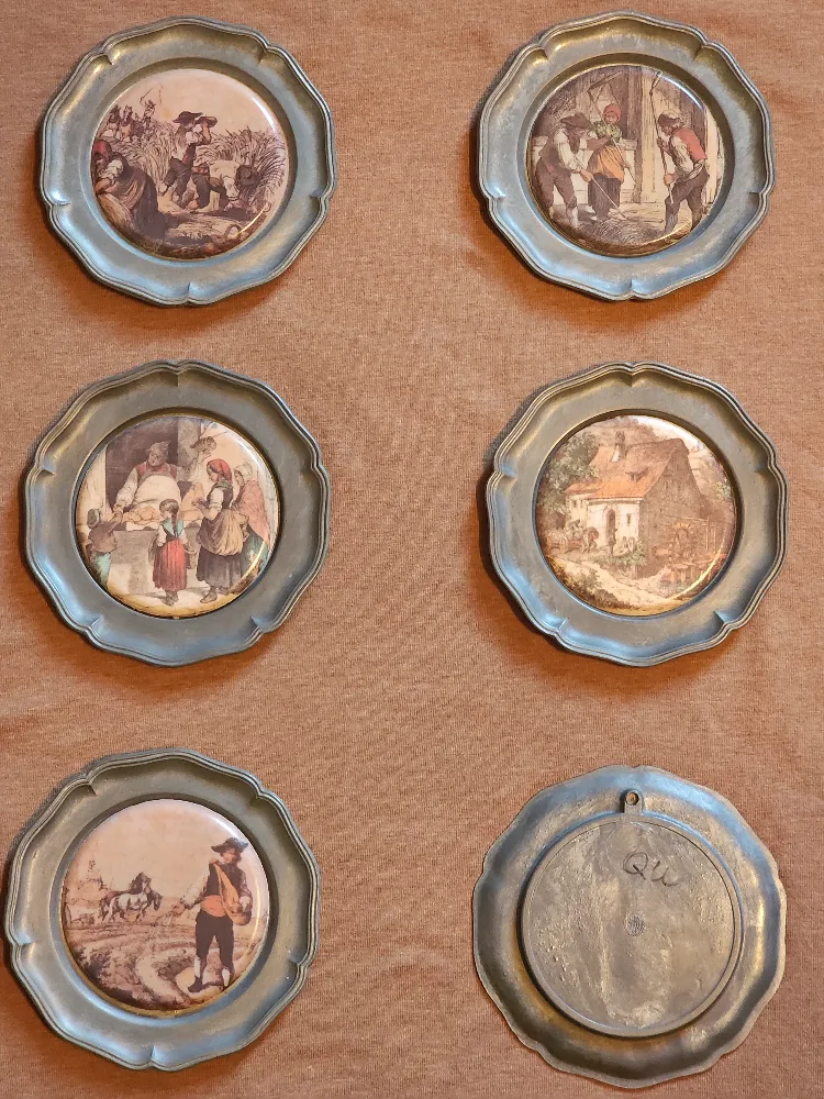 Vintage Pewter Wall Decor/Coasters image indicator(2)