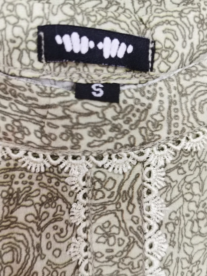 H-Haadi Women's Size Small Olive Green Paisley Print Kurti - photo 2