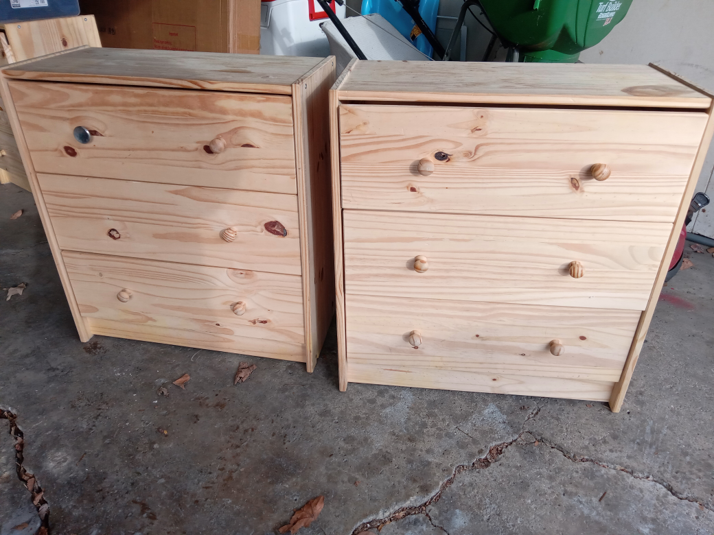 Pair of Wooden 3-Drawer Dressers #3