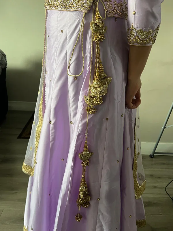 Lavender and Gold Indian Bridal Lehenga Choli image indicator(2)