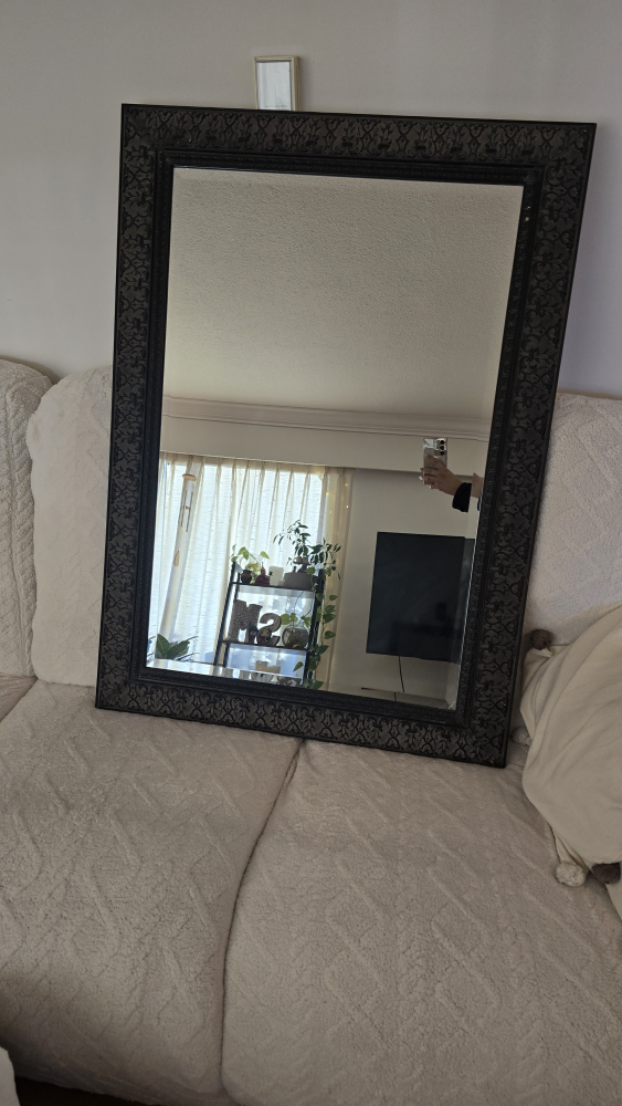 Large Ornate Black Framed Mirror - photo 3
