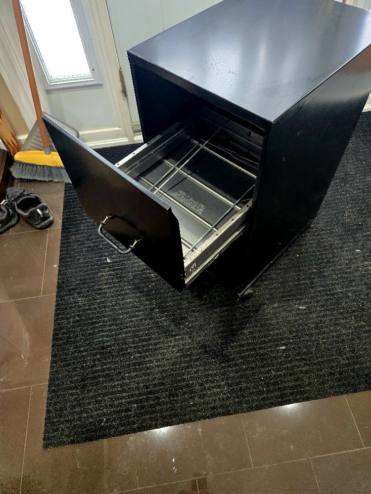 Black Metal Two-Drawer Mobile Filing Cabinet - photo 3
