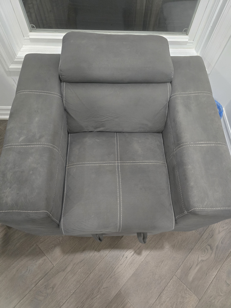 Grey Sectional Sofa with Recliner and Ottoman - photo 4