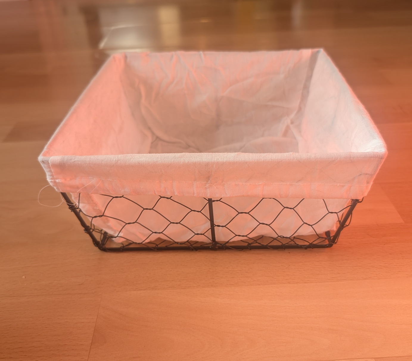 Small Wire Basket with Fabric Liner #freecycle
