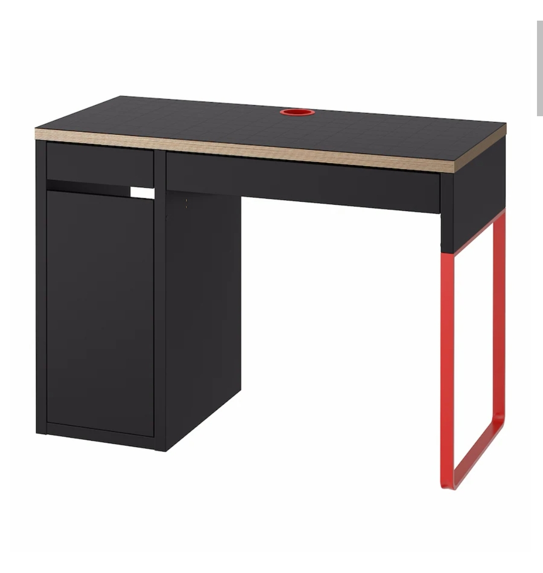 IKEA MICKE Desk with Red Legs - Black-Brown 💚