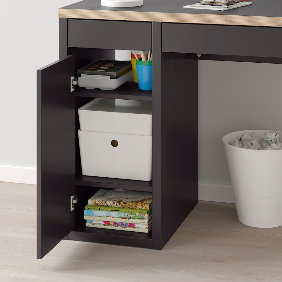 IKEA MICKE Desk with Red Legs - Black-Brown 💚 - photo 5