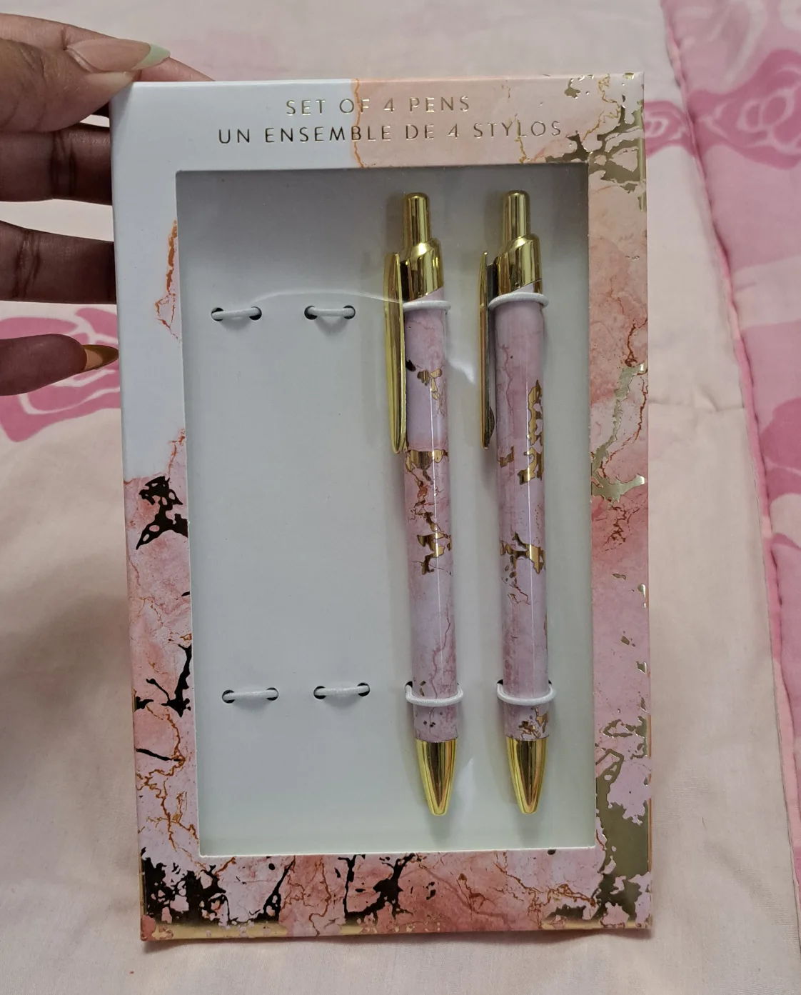 2 Rose Gold Marble Pens image indicator(2)