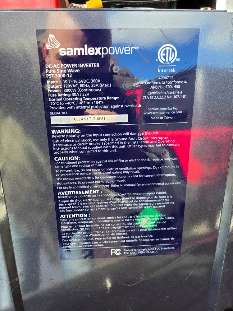 Samlex Power 3000 Watt DC-AC Inverter - PSI-3000-12 image indicator(7)