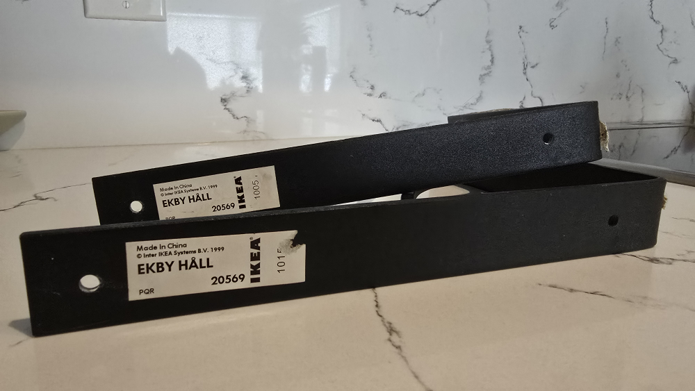 🆓 🥕 FREE - IKEA EKBY HALL Black Metal Shelf Brackets - Pair