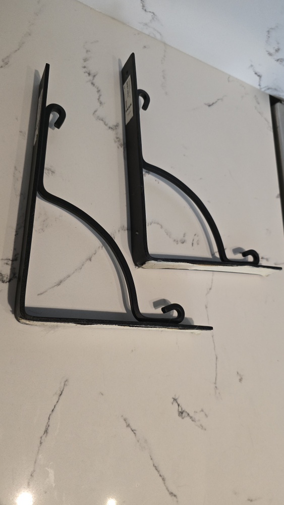 🆓 🥕 FREE - IKEA EKBY HALL Black Metal Shelf Brackets - Pair - photo 3