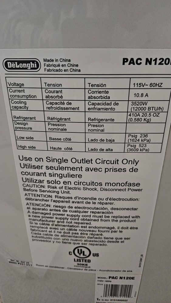 Delonghi PAC N120E Portable Air Conditioner - photo 4