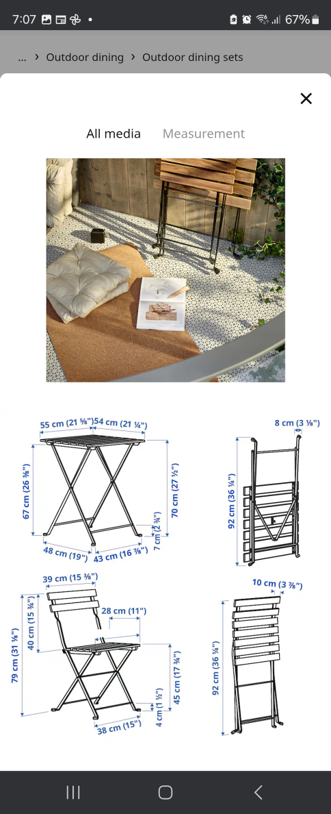 IKEA TÄRNÖ Bistro Set - Table and Two Chairs - photo 2