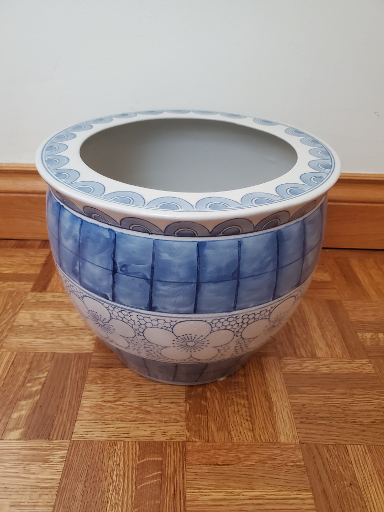 Blue and White Porcelain Planter