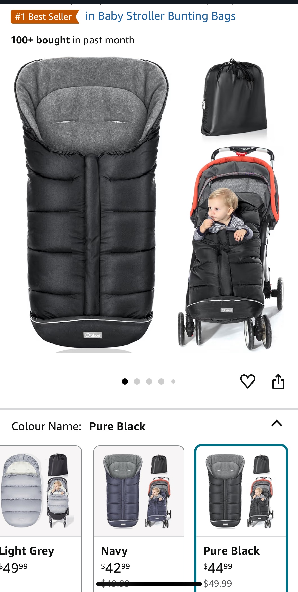 Orzbow warm bunting bag for stroller